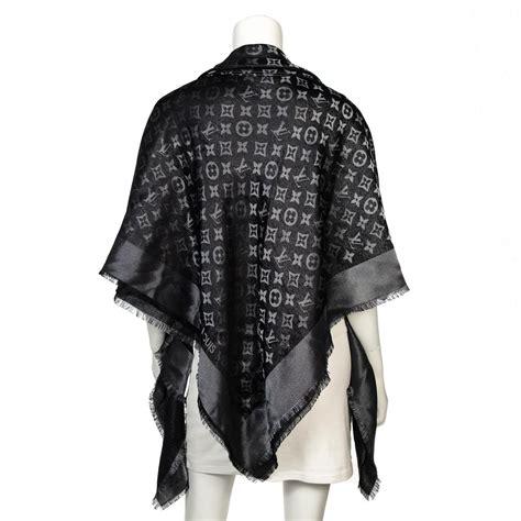 louis vuitton monogram shawl black|More.